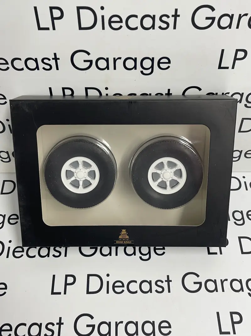 KK Scale Road Kings White Wagon Type Set of 4 Wheels for Semi Truck 1