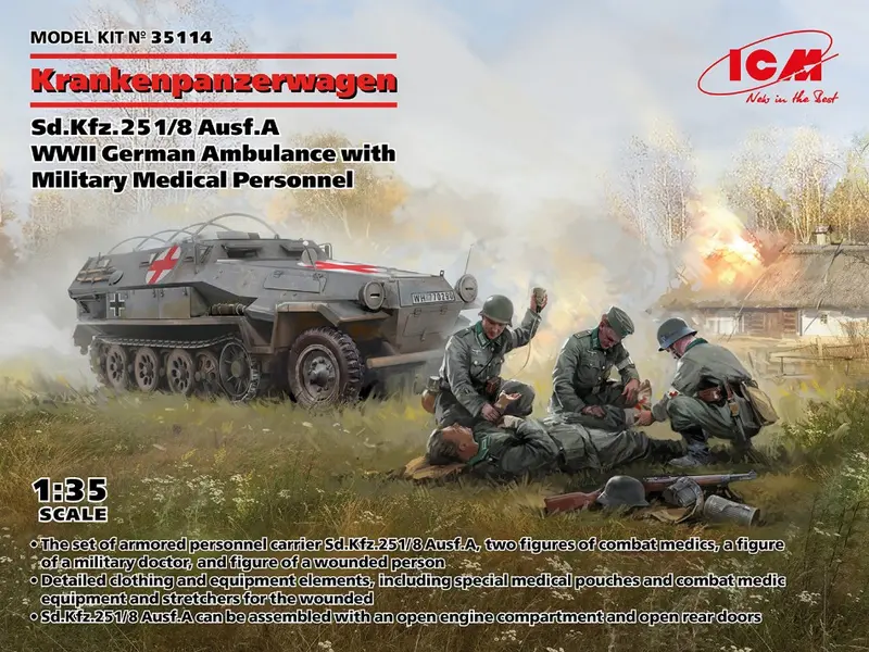 KRANKENPANZERWAGEN Sd.Kfz.251/8 Ausf.A WWII GERMAN AMBULANCE KIT 1