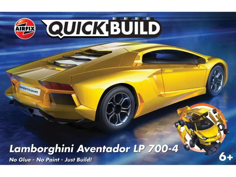 Lamborghini Aventador Yellow Airfix QUICKBUILD Plastic Kit