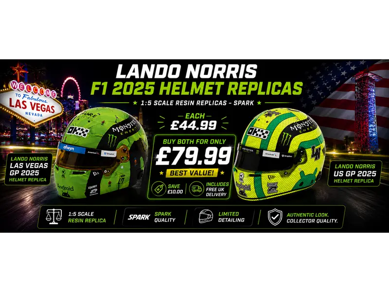 Lando Norris F1 US and Las Vegas GP 2025 Helmets 1