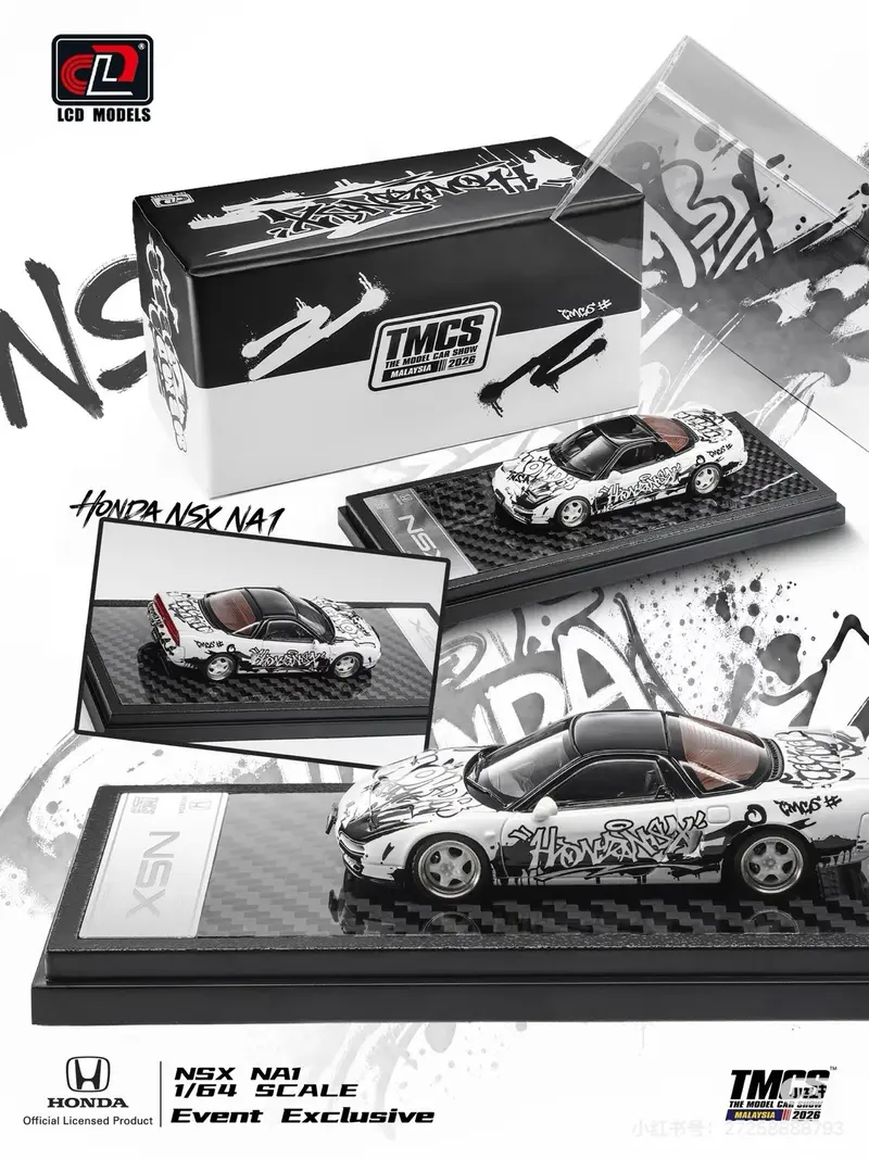 LCD 1/64 NSX NA1 White Graffiti TMCS 2026 KL Malaysia Exclusive Diecast Model