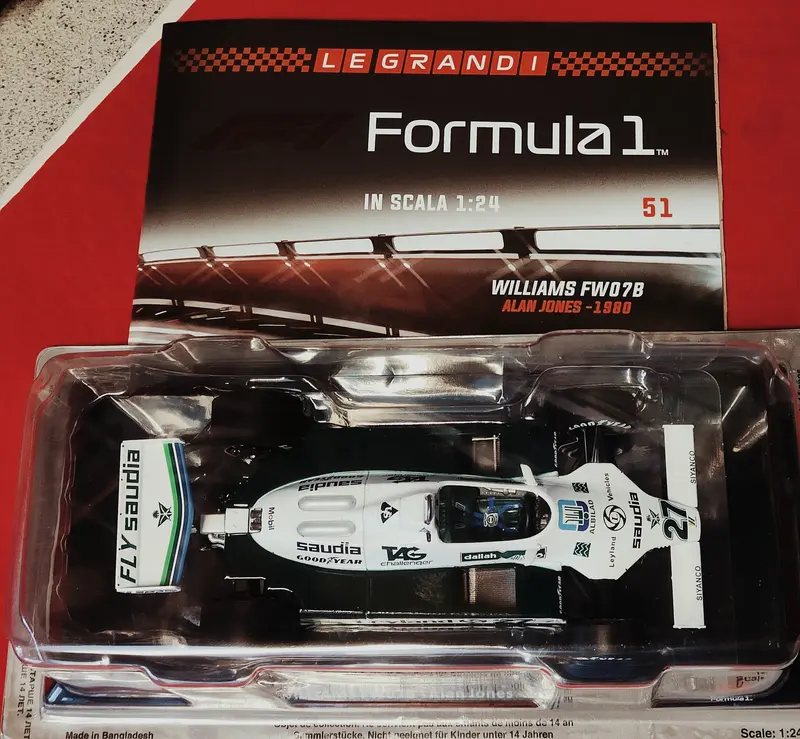 Le grandi formula 1  - WILLIAMS FW07B. di Alan Jones del 1980  - nuova in edic