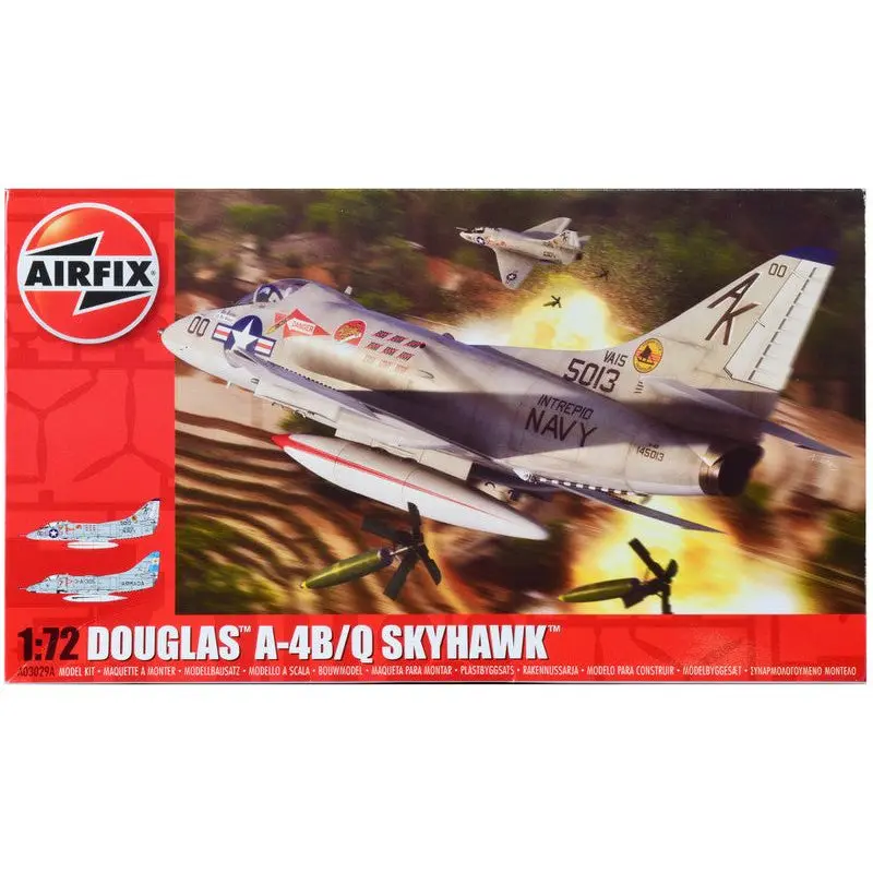 Level 1 Model Kit Douglas A-4B/Q Skyhawk Aircraft with 2 Scheme Options 1/72 Plastic Model Kit by Airfix
