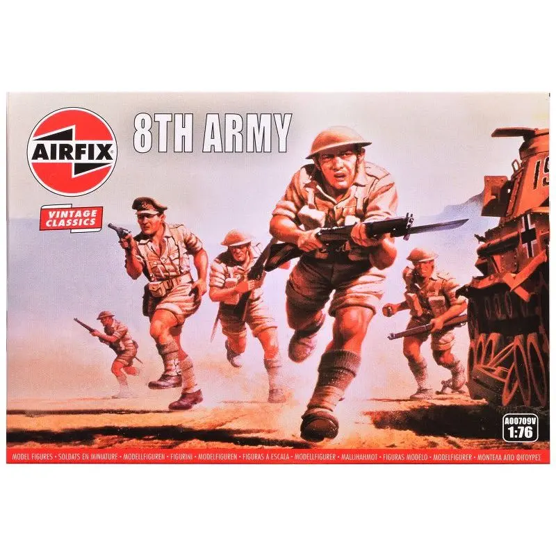 Level 1 Model Kit WWII British 8th Army 49 Piece Figure Set 1/76 Plastic Model Kit by Airfix