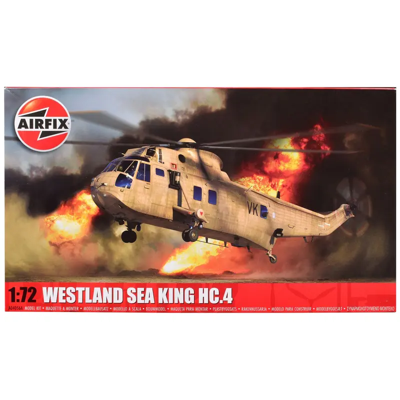 Level 3 Model Kit Westland Sea King HC.4 Helicopter with 2 Scheme Options 1/72 Plastic Model Kit by Airfix