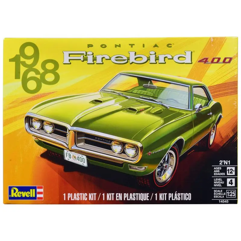 Level 4 Model Kit 1968 Pontiac Firebird 400 2-in-1 Kit 1/25 Scale Model by Revell