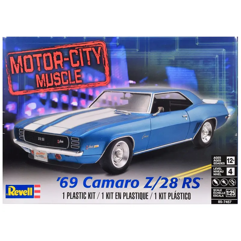 Level 4 Model Kit 1969 Chevrolet Camaro Z/28 RS "Motor-City Muscle" 1/25 Scale Model by Revell