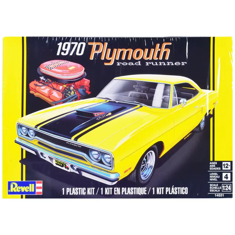 Level 4 Model Kit 1970 Plymouth Road Runner 1/24 Scale Model by Revell