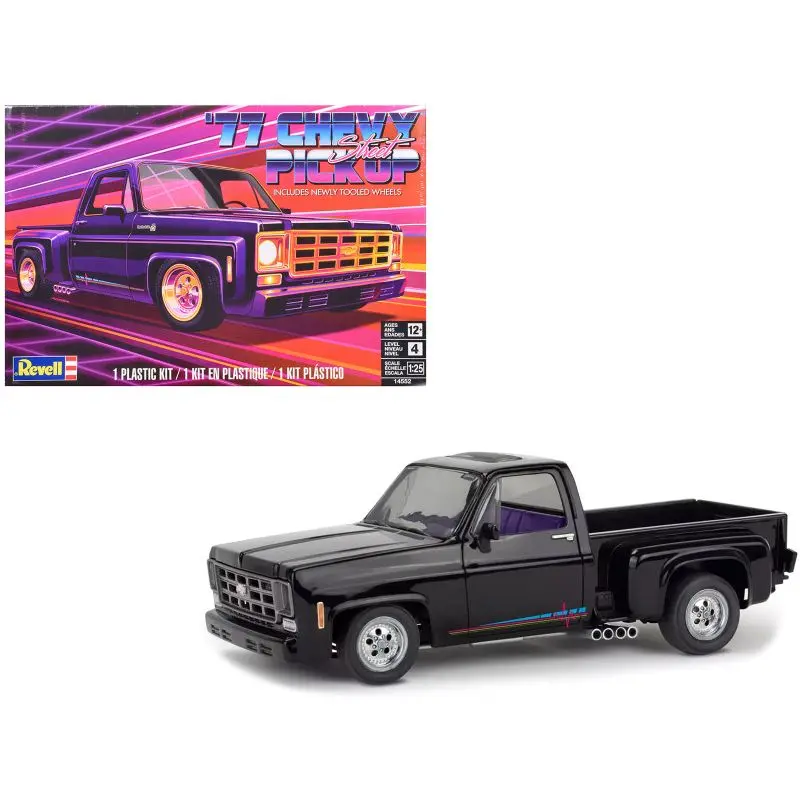 Level 4 Model Kit 1977 Chevrolet Street Pickup Truck 1/25 Scale Model by Revell