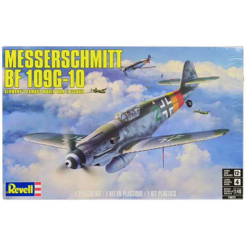 Level 4 Model Kit Messerschmitt Bf 109G-10 Fighter Aircraft "Germany's Famous World War II Fighter" 1/48 Scale Model by Revell