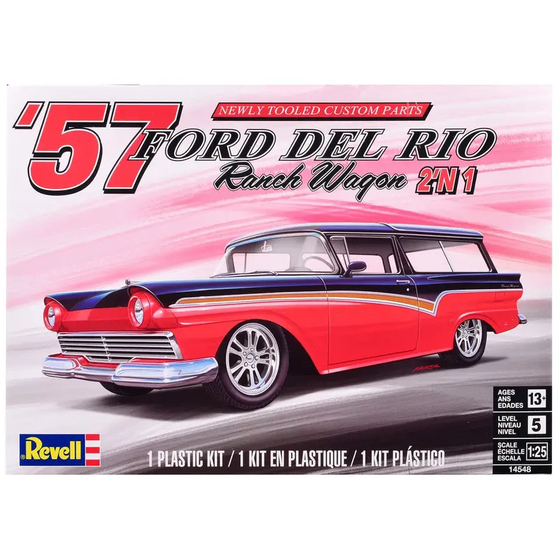 Level 5 Model Kit 1957 Ford Del Rio Ranch Wagon 2-in-1 Kit 1/25 Scale Model by Revell