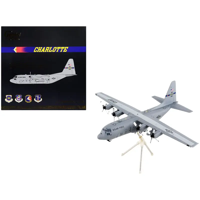 Lockheed C-130H Hercules Transport Aircraft "North Carolina Air National Guard Charlotte ANGB" United States Air Force "Gemini 200" Series 1/200 Diecast Model Airplane by GeminiJets