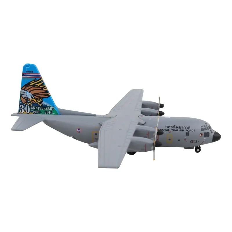 Lockheed C-130H Hercules Transport Aircraft "Royal Thai Air Force (RTAF)-30th Anniversary" Gray "Gemini Macs" Series 1/400 Diecast Model Airplane by GeminiJets