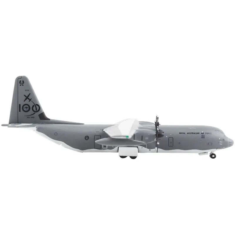 Lockheed C-130J-30 Transport Aircraft "Royal Australian Air Force - 100 Years Cententary" Gray "Gemini Macs" Series 1/400 Diecast Model Airplane by GeminiJets