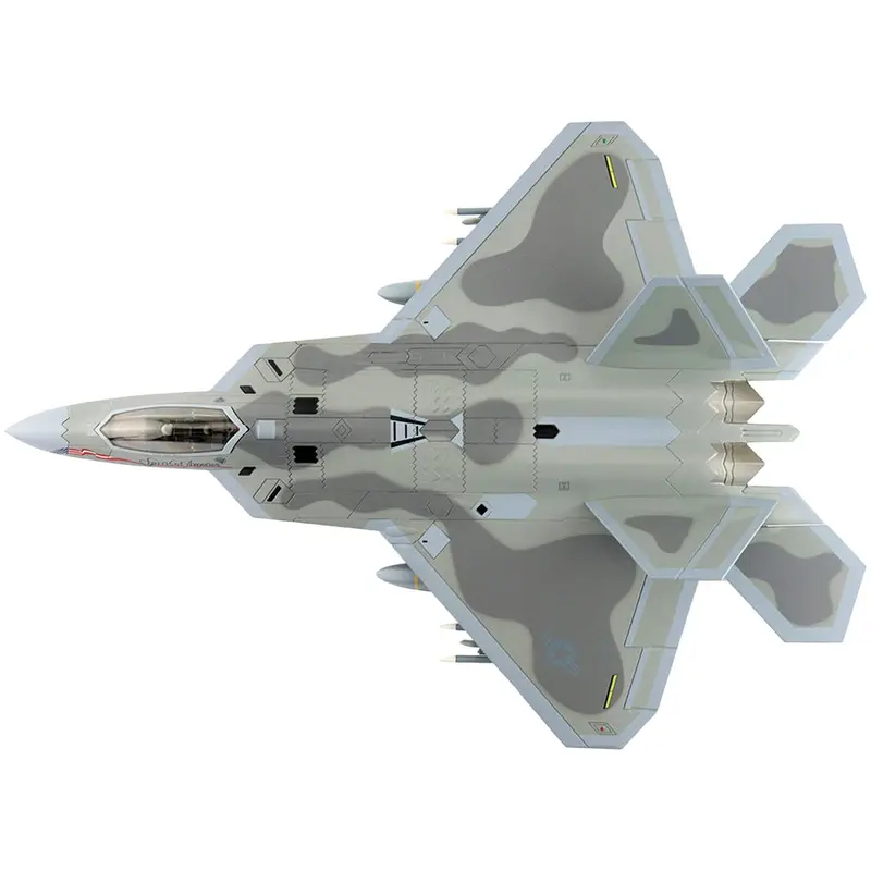 Lockheed F-22 Raptor Stealth Aircraft "Spirit of America" United States Air Force "Air Power Series" 1/72 Diecast Model by Hobby Master