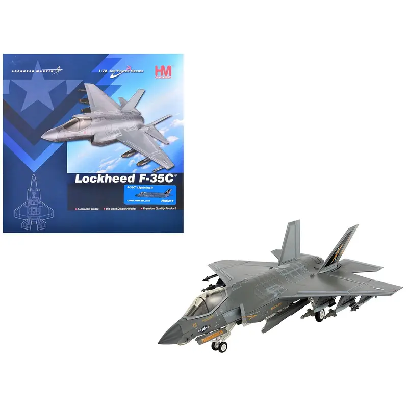 Lockheed F-35C Lightning II Aircraft "VMFA-251" (2024) United States Marine Corps "Air Power Series" 1/72 Diecast Model by Hobby Master
