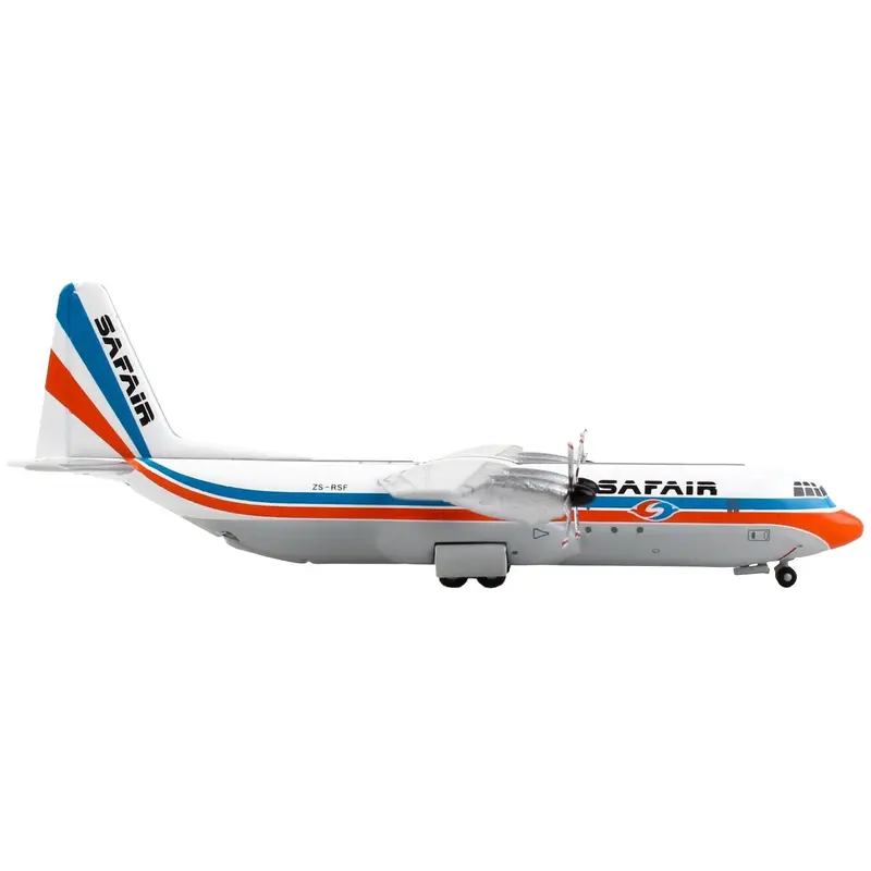 Lockheed L-100-30 Commercial Aircraft "Safair" White with Blue and Orange Stripes 1/400 Diecast Model Airplane by GeminiJets