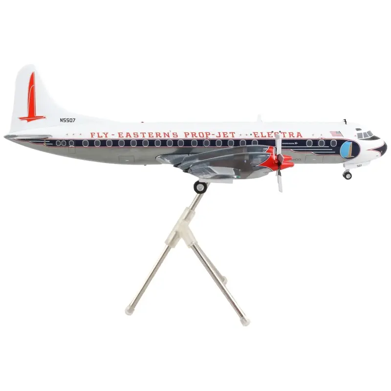 Lockheed L-188 Electra Commercial Aircraft "Eastern Air Lines" White with Blue Stripes "Gemini 200" Series 1/200 Diecast Model Airplane by GeminiJets