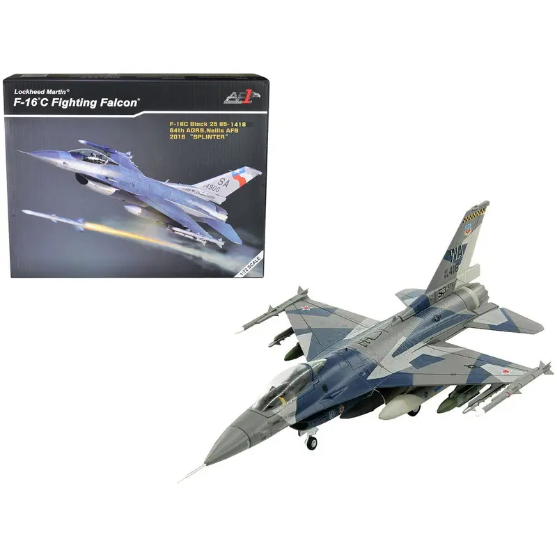 Lockheed Martin F-16C Fighting Falcon Fighter Aircraft "Splinter 64th AGRS Nellis AFB" United States Air Force (2016) 1/72 Diecast Model by Air Force 1