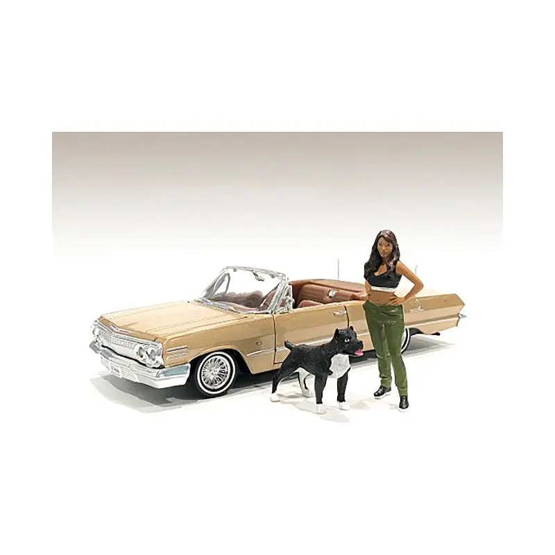 "Lowriderz" Figurine IV and a Dog for 1/24 Scale Models by American Diorama