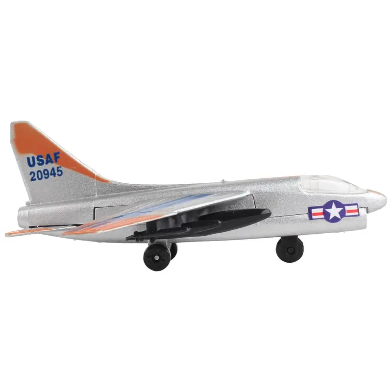 LTV A-7 Corsair II Attack Aircraft Silver Metallic "United States Air Force" with Runway Section Diecast Model Airplane by Runway24