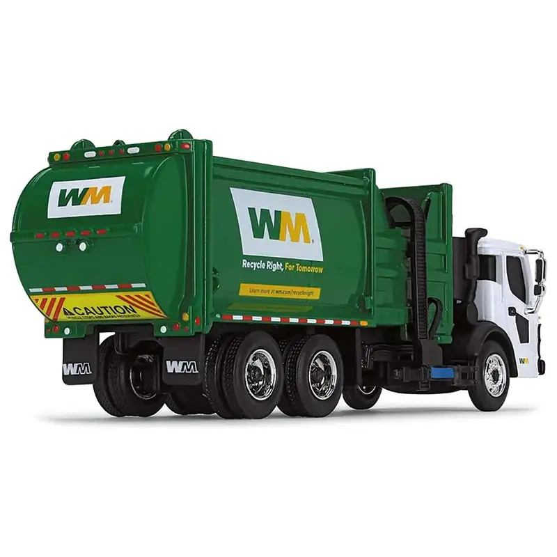 Mack LR Refuse Garbage Truck with McNeilus ZR Side Loader "Waste Management" White and Green 1/87 (HO) Diecast Model by First Gear