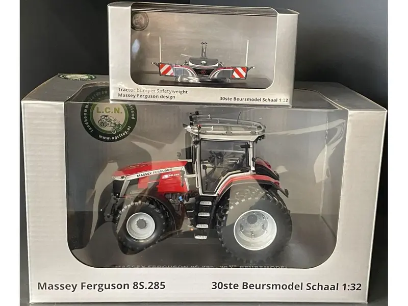 Massey Ferguson 8S.285 Tractor + Bumper Weight 2pc Set L.C.N Show Model Limited Edition 1