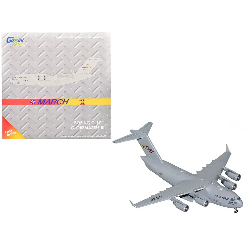 McDonnell Douglas C-17 Globemaster III Transport Aircraft "452nd AMW March ARB" United States Air Force "Gemini Macs" Series 1/400 Diecast Model Airplane by GeminiJets