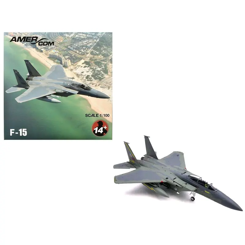 McDonnell Douglas F-15A Eagle Aircraft "Spittin Kittens 5th Fighter-Interceptor Squadron Tactical Air Command Minot AFB" (1985) United States Air Force 1/100 Diecast Model Airplane
