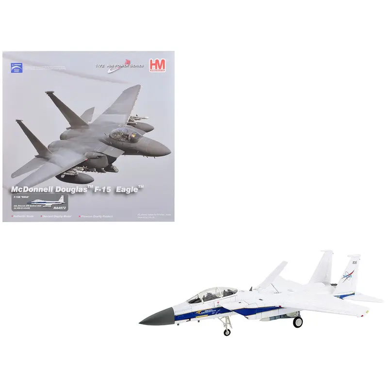 McDonnell Douglas F-15B Eagle Fighter Aircraft "Edwards AFB Airshow 2022 Armstrong Flight Research Center" NASA "Air Power Series" 1/72 Diecast Model by Hobby Master