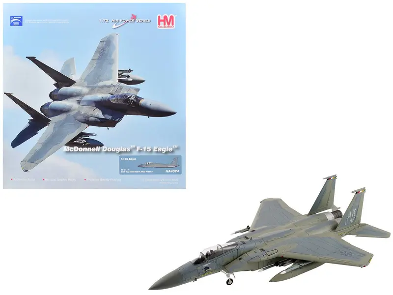 McDonnell Douglas F-15C Eagle Fighter Aircraft "85-0111 11th Air Force Elmendorf Air Force Base Alaska" United States Air Force "Air Power Series" 1/72 Diecast Model by Hobby Master