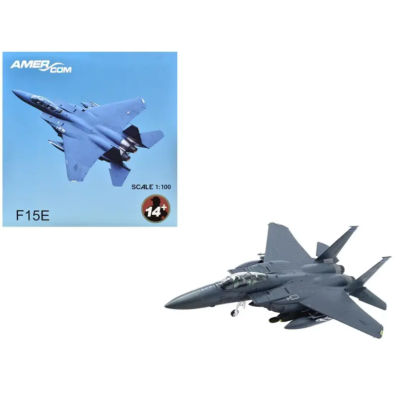 McDonnell Douglas F-15E Strike Eagle Aircraft "492nd Fighter Squadron 48th Fighter Wing RAF Lakenheath England" (2020) United States Air Force Europe 1/100 Diecast Model Airplane
