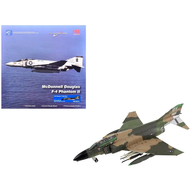 McDonnell Douglas F-4D Phantom II Fighter-Bomber Aircraft "66-7463 MiG Killer 665th TFS 432nd TRW Thailand" (1972) United States Air Force "Air Power Series"  1/72 Diecast Model by Hobby Master