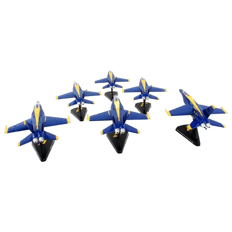 McDonnell Douglas F/A-18 Hornet Aircraft "Blue Angels" United States Navy 6 piece Gift Set 1/150 Diecast Model Airplanes by Postage Stamp