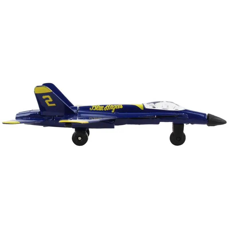 McDonnell Douglas F/A-18A Hornet Fighter Aircraft Blue "United States Navy Blue Angels #2" with Runway 24 Sign Diecast Model Airplane by Runway24