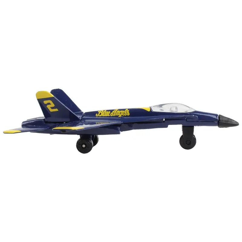McDonnell Douglas F/A-18A Hornet Fighter Aircraft Blue "United States Navy Blue Angels #2" with Runway Section Diecast Model Airplane by Runway24