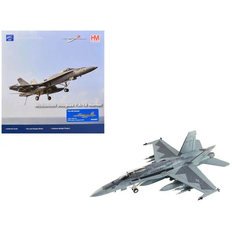 McDonnell Douglas F/A-18C Hornet Aircraft "VMFA-312 MCAS Iwakuni Yamaguchi Japan" (2022) United States Marines "Air Power Series" 1/72 Diecast Model by Hobby Master