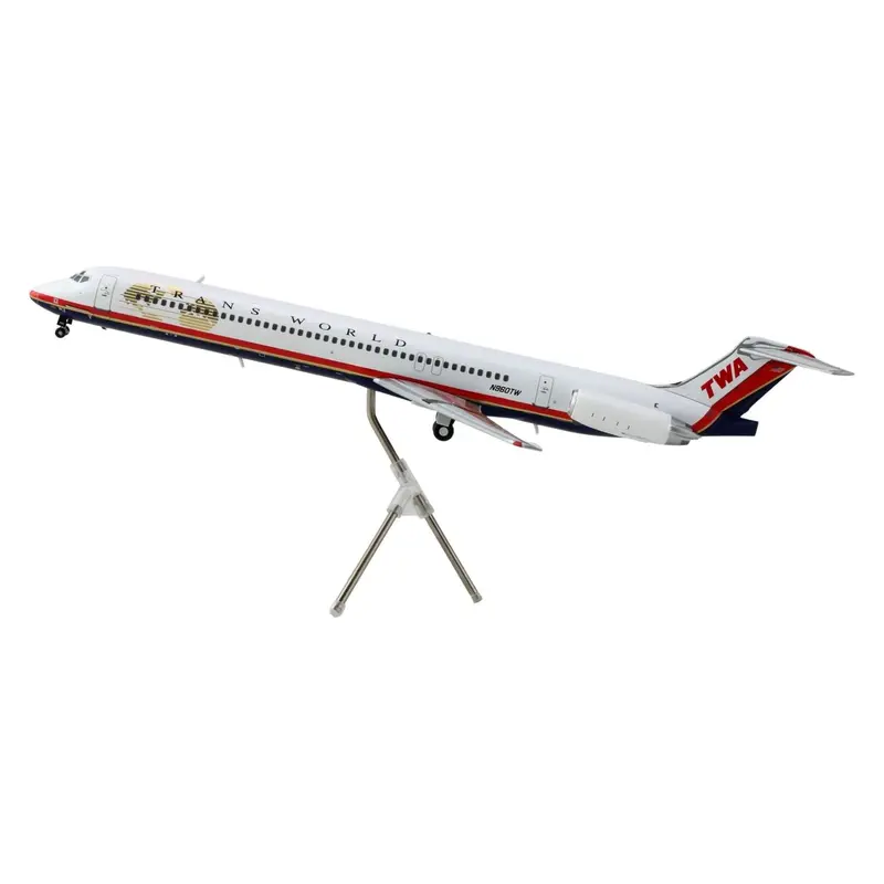 McDonnell Douglas MD-82 Commercial Aircraft "Trans World Airlines" (N960TW) White with Red Stripes "Gemini 200" Series 1/200 Diecast Model Airplane by GeminiJets
