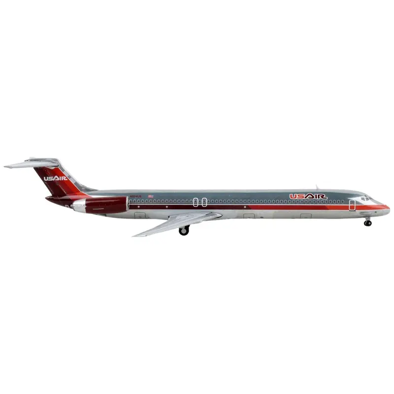 McDonnell Douglas MD-82 Commercial Aircraft "USAir" Silver with Red Tail 1/400 Diecast Model Airplane by GeminiJets