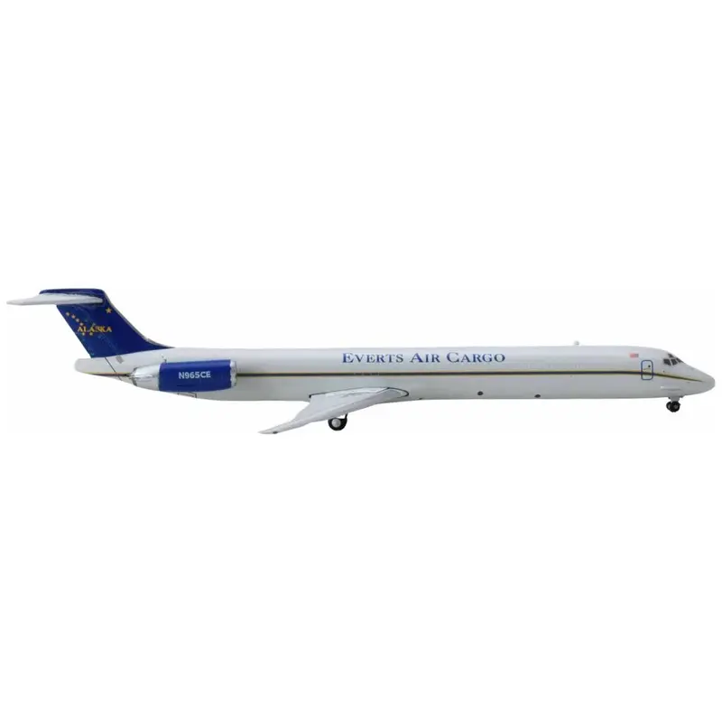 McDonnell Douglas MD-83 Commercial Aircraft "Everts Air Cargo" (N965CE) White with Blue Tail 1/400 Diecast Model Airplane by GeminiJets