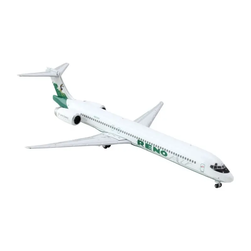McDonnell Douglas MD-90 Commercial Aircraft "Reno Air" (N905RA) White with Green Tail 1/400 Diecast Model Airplane by GeminiJets