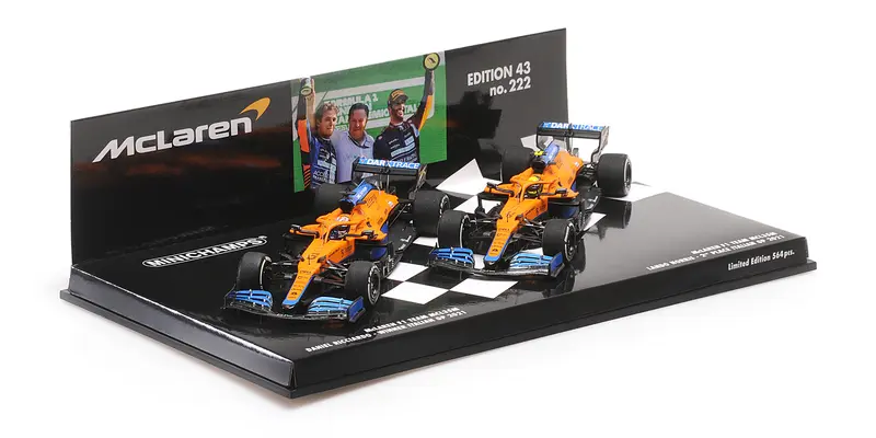 McLAREN MCL35M CAR SET 1 & 2 POSTO RICCIARDO/NORRIS ITALIAN GP 2021 - 1/43 - Minichamps