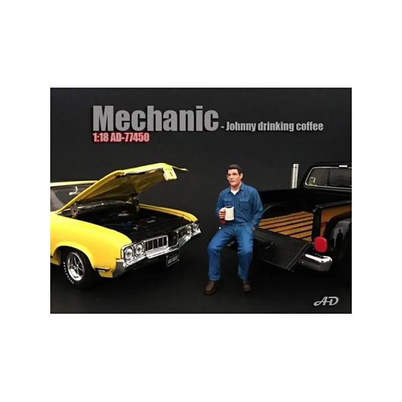 Mechanic Johnny Drinking Coffee Figurine / Figure For 1