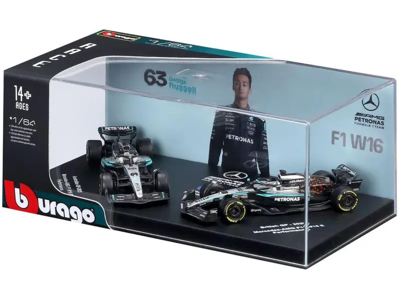 Mercedes-AMG Petronas W16 F1 Austrian + Japanese GP's 2025 #63 George Russell 2 Car Set 1