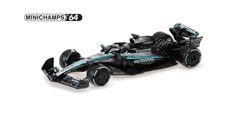 MERCEDES AMG W16 GEORGE RUSSELL 3RD PLACE CHINA GP 2025 - 1/64 - Minichamps