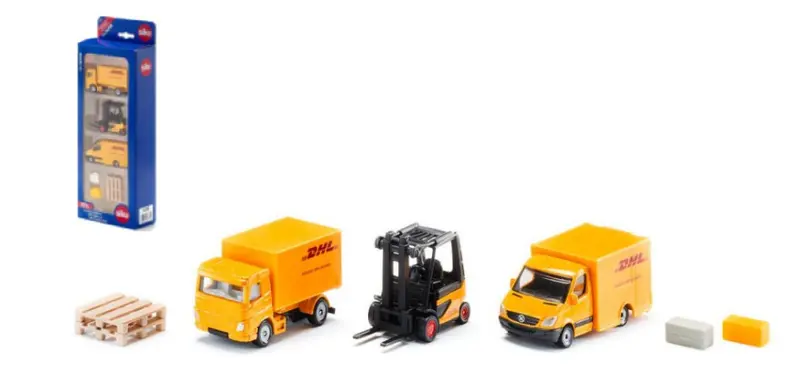 MEZZI CORRIERE DHL PLAYSET mm 296x110x48 - Siku - SK6335