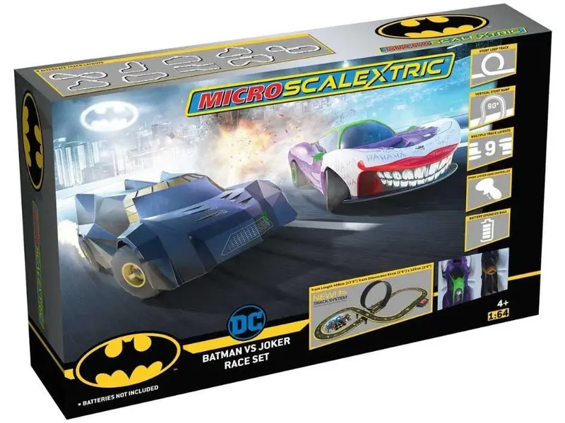 Micro Scalextric Batman vs Joker Set Battery Powered Race Set 1