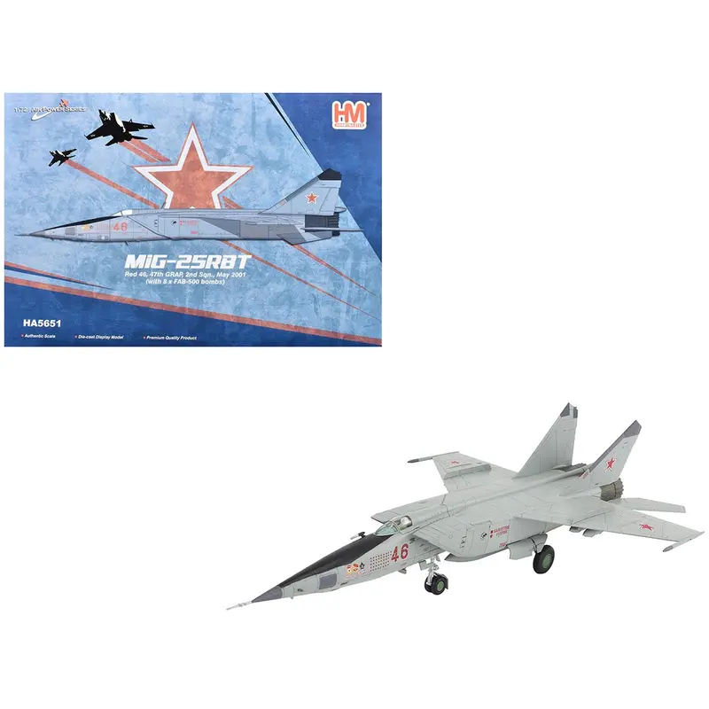 Mikoyan-Gurevich MiG-25RBT Aircraft "Red 46 47th Guards Reconnaissance Aviation Regiment 2nd Squadron" (2001) Russian Air Force "Air Power Series" 1/72 Diecast Model by Hobby Master