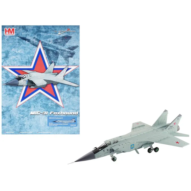 Mikoyan MIG-31K Foxhound D Interceptor Aircraft "Long Range Aviation Command" Russian Air Force "Air Power Series" 1/72 Diecast Model by Hobby Master