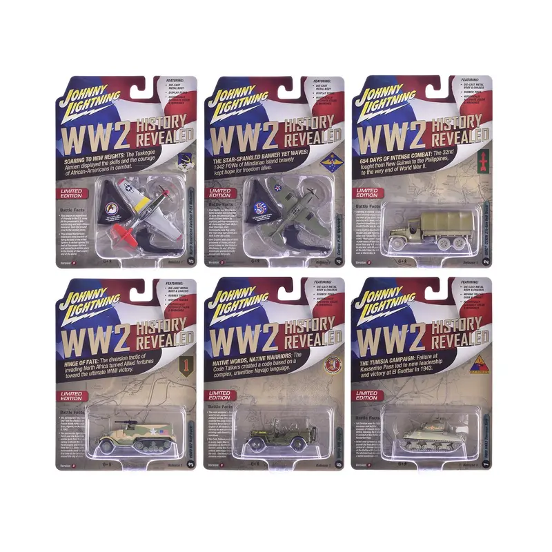 "Military" Set B of 6 pieces 2024 Release 1 Limited Edition Diecast Models by Johnny Lightning